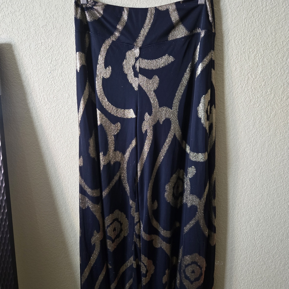 MSK Navy and Gold Wide Leg Pants